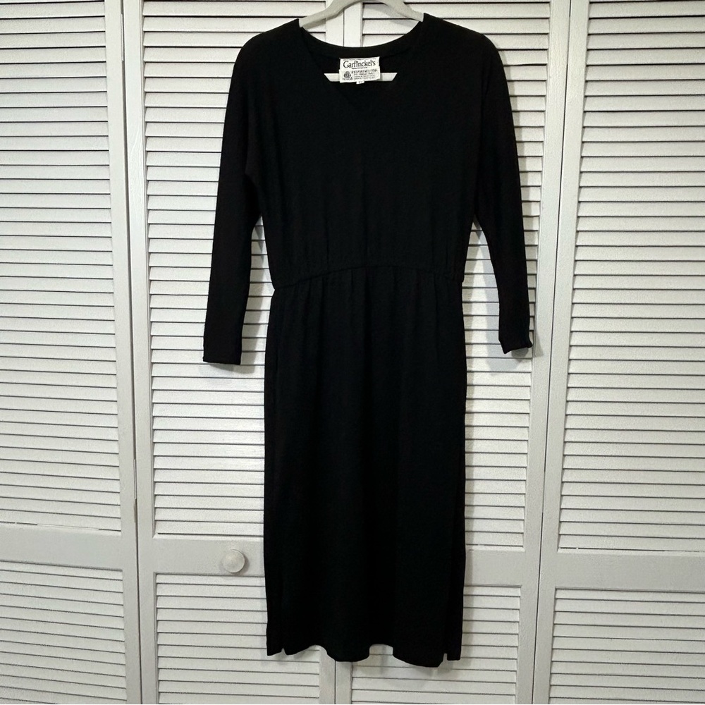 Garfinckel’s Womens Size Medium Black 100% Wool Dress